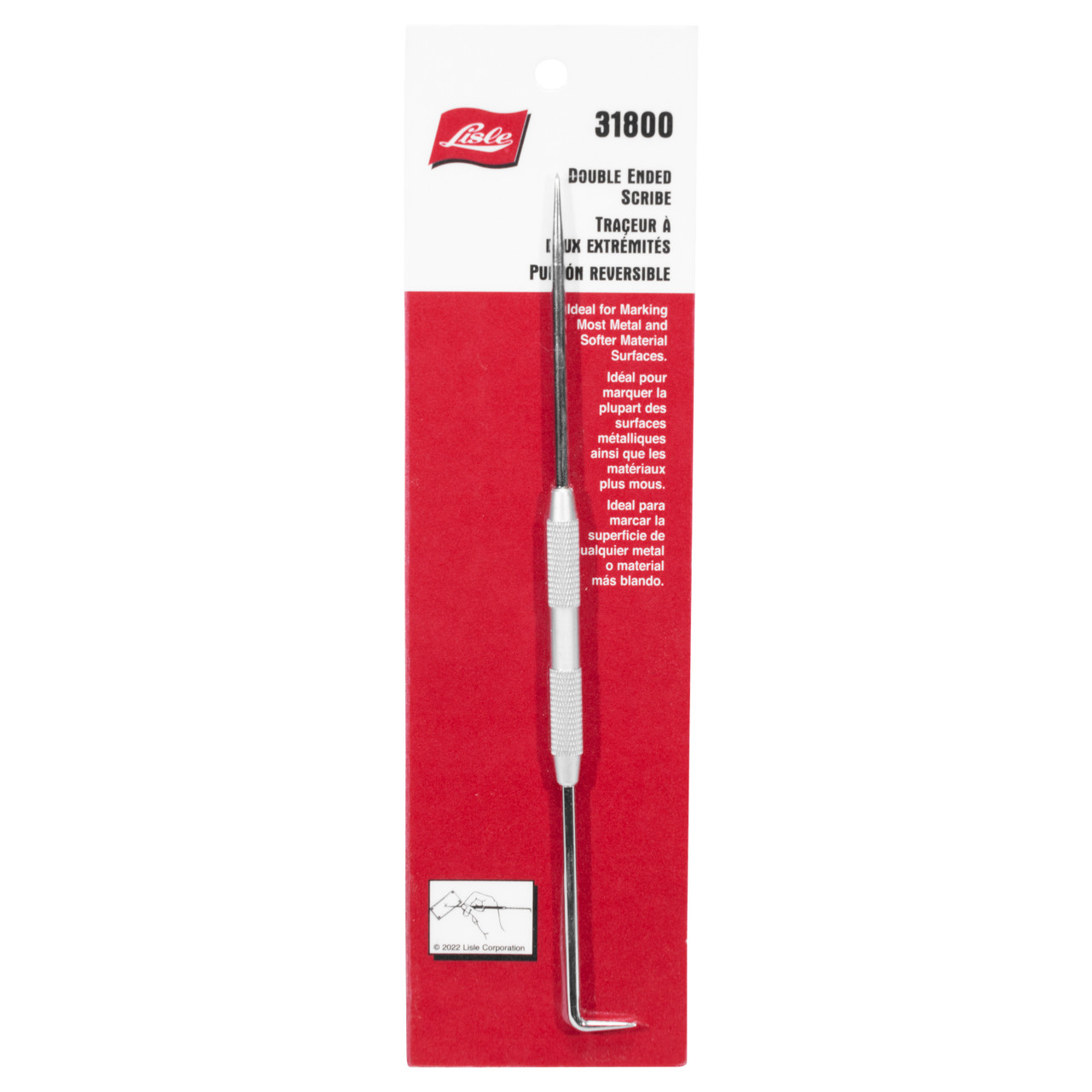 Lisle Corporation Scribe Tool Straight 90-Degree Heads Knurled Handle  (31800)